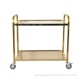 Two-tiers Wine Service Trolley With Golden Color